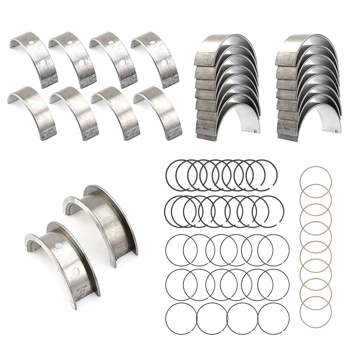 Durable Main & Rod Bearings w/ Piston Rings 99-16 for CHEVY for GM LS Gen III IV