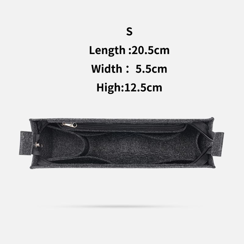 Purse Organizer Insert Felt Makeup Bag Zipper Luxury Handbag Tote Shaper Travel