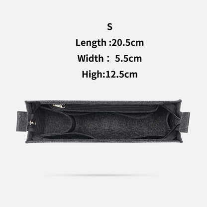 Purse Organizer Insert Felt Makeup Bag Zipper Luxury Handbag Tote Shaper Travel