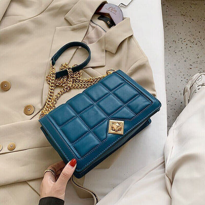Square Bag PU Leather Women's Handbag Travel Chain Shoulder Messenger Bag