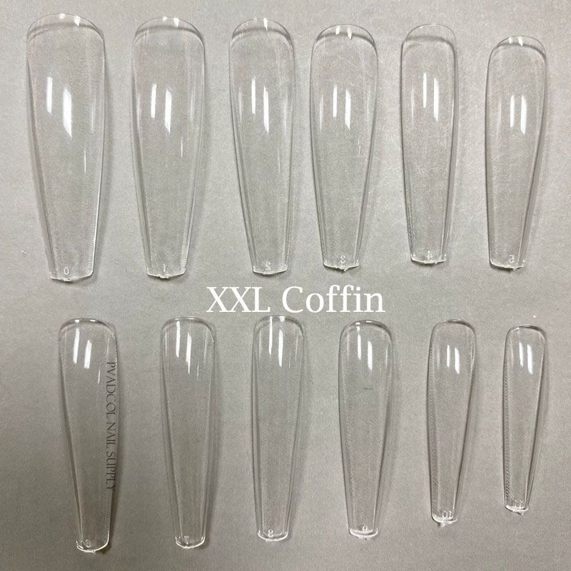 False Nail Tips 240Pcs XXL Square Full Covers Luxury Gel Press On Manicure Tools