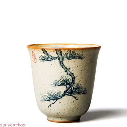 Hand Painted Pine Pottery Jingdezhen Tea Cup Set Teaware for Tea Ceremony