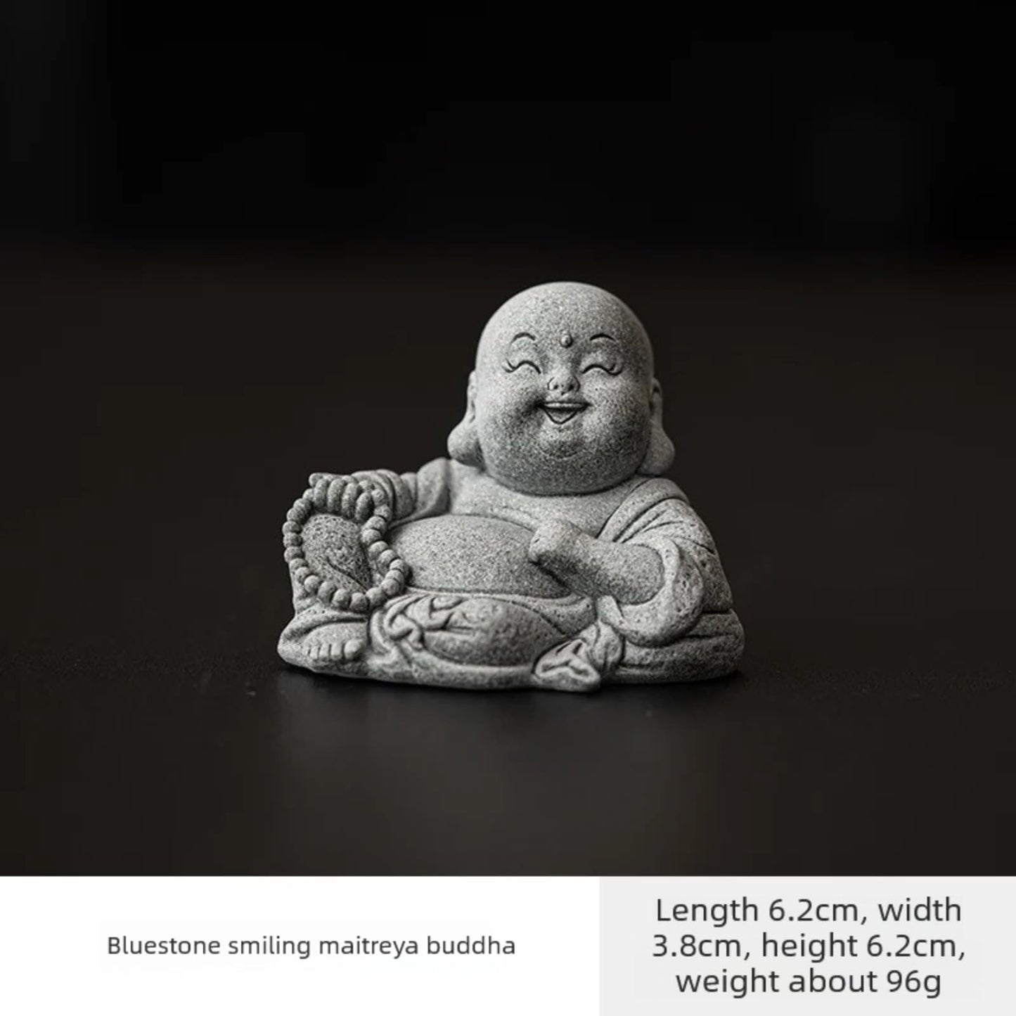 Maitreya Buddha Green Sandstone Tea Pet Ornament 6.2cm Tea Decoration Tea Play