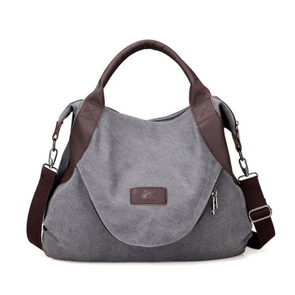 Ladies Canvas Tote Bag Multi Pockets Shoulder Bags Women Travel Detachable