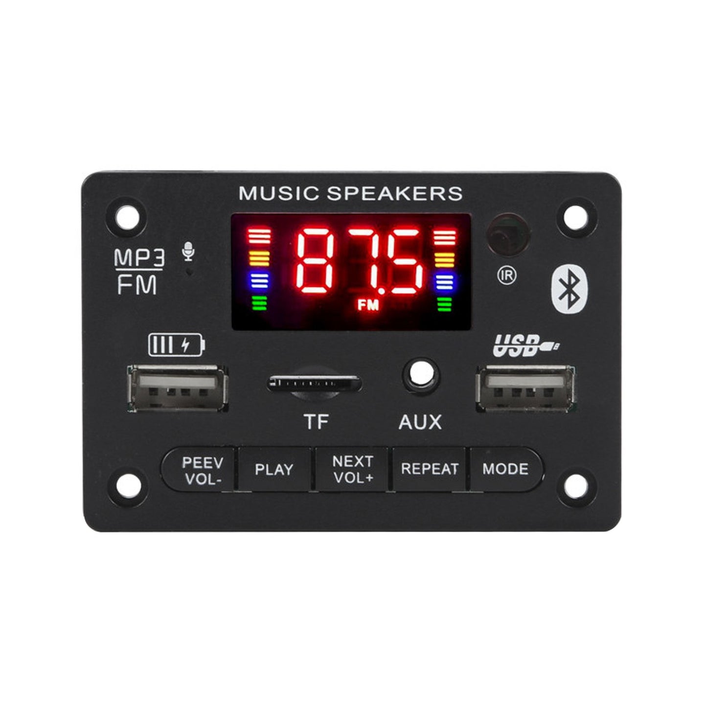 FM Bluetooth Car Audio MP3 Decoder Board With Remote Control & 4* Cable Core