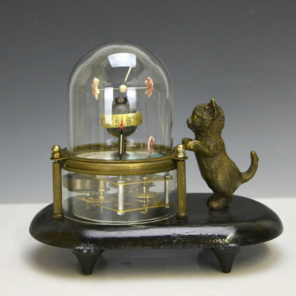 Cat Catching Fish Clock Table Clock Retro Craft Lucky Feng Shui Ornaments
