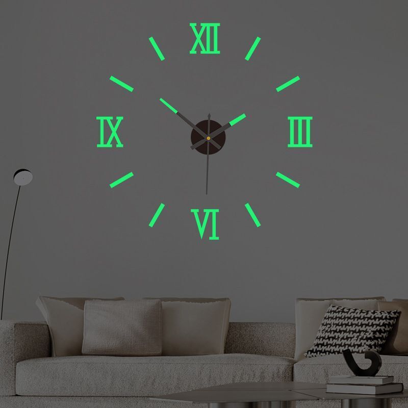 DIY Wall Clocks Creative Acrylic Punch-Free Luminous Living Room Home Decor 16in
