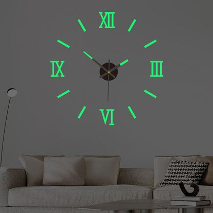 DIY Wall Clocks Creative Acrylic Punch-Free Luminous Living Room Home Decor 16in