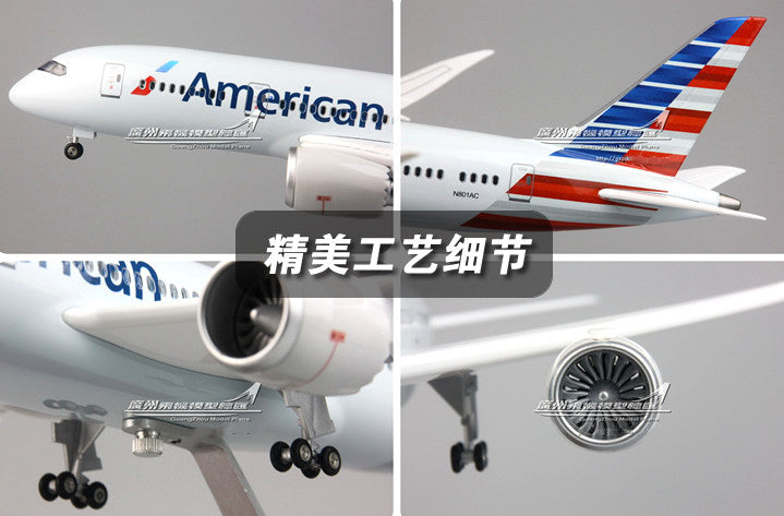 1:130 43CM American BOEING 787 Airplane Landing Gear Resin Aircraft Plane Model
