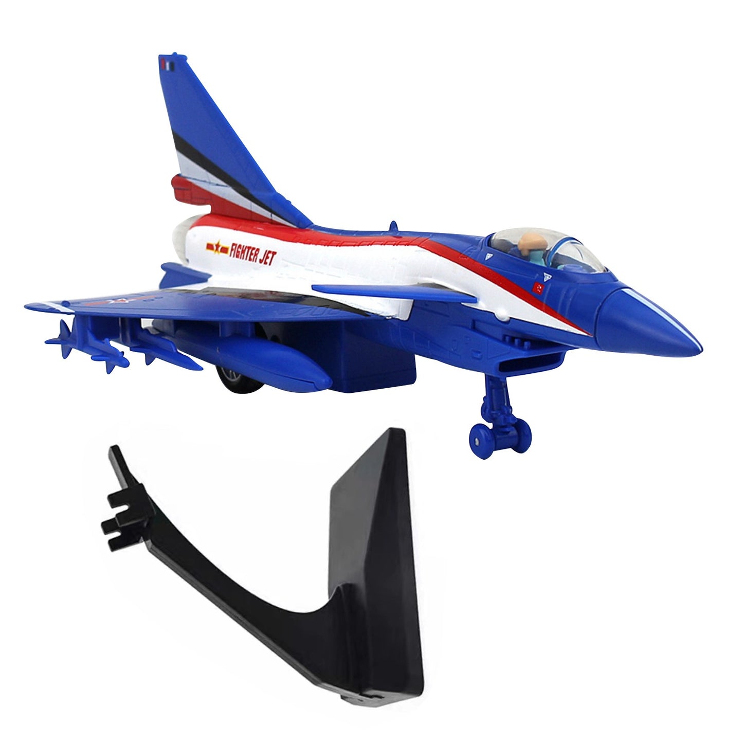 1/100 J-10 Pull Back Aviation Aircraft Plane Military Fighter Model Sound&Light