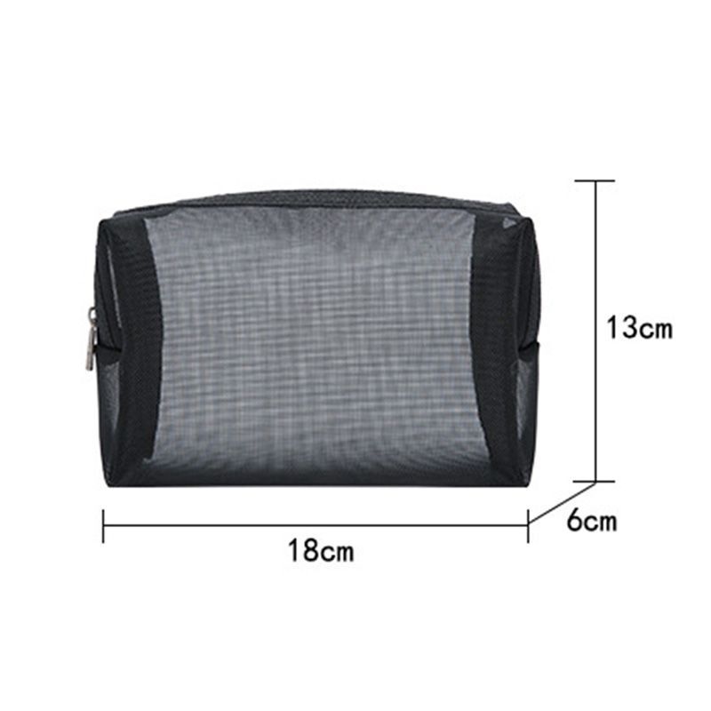 Mesh Cosmetic Bag Travel Zipper Makeup Bags Transparent Organizer Storage Pouch