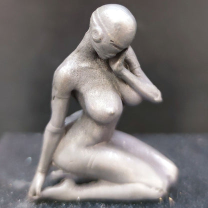 Copper Art Beauty Mechanical Female Robot Goddess Ornaments Statue
