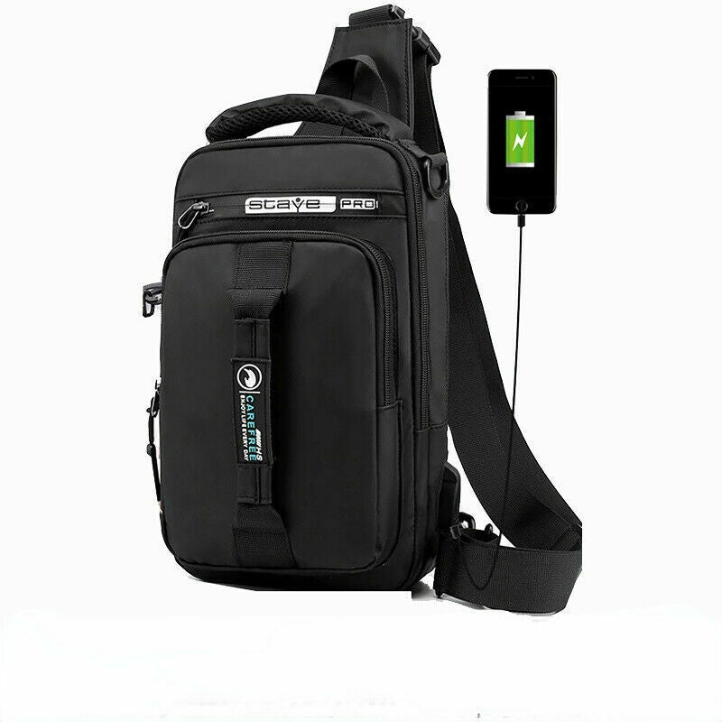 Multifunction USB Shoulder Bag Chest Bags Waterproof Travel Pack Messenger Pack
