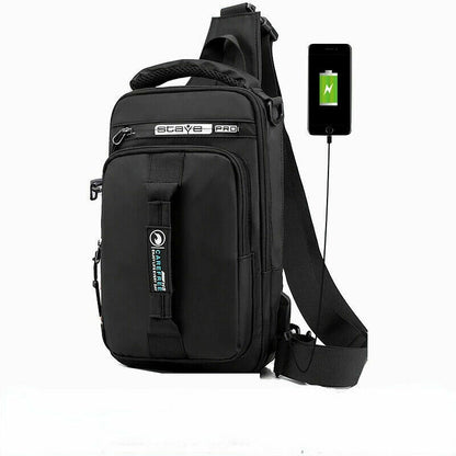 Multifunction USB Shoulder Bag Chest Bags Waterproof Travel Pack Messenger Pack