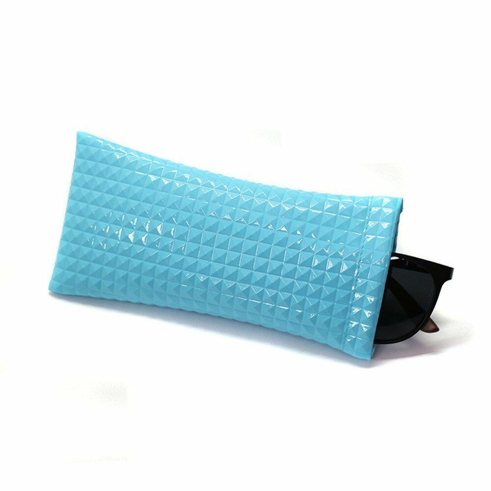Sunglasses Bag Fake Leather Glass Case Pouch Portable Storege Nearsighted Gold