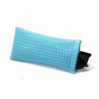 Sunglasses Bag Fake Leather Glass Case Pouch Portable Storege Nearsighted Gold