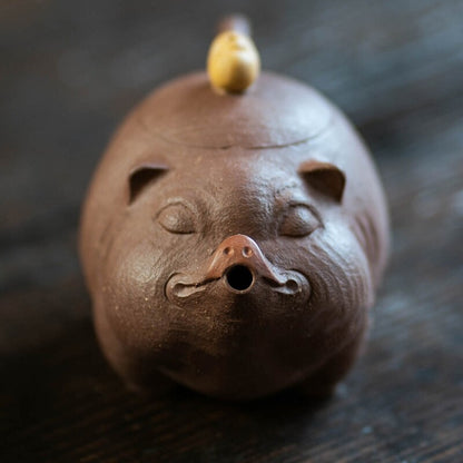 Full Handmade Tea Pot Pig Design Artware Real Yixing Zisha Master Pot 7 Holes