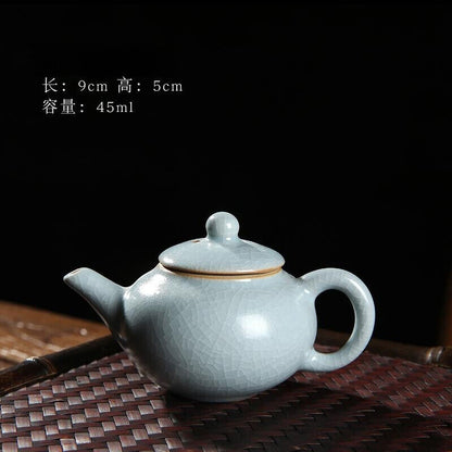 Mini Ru Kiln Teapot Fingertip Pot Small Capacity Ceramic Pocket Pot Tea Pet 60ml