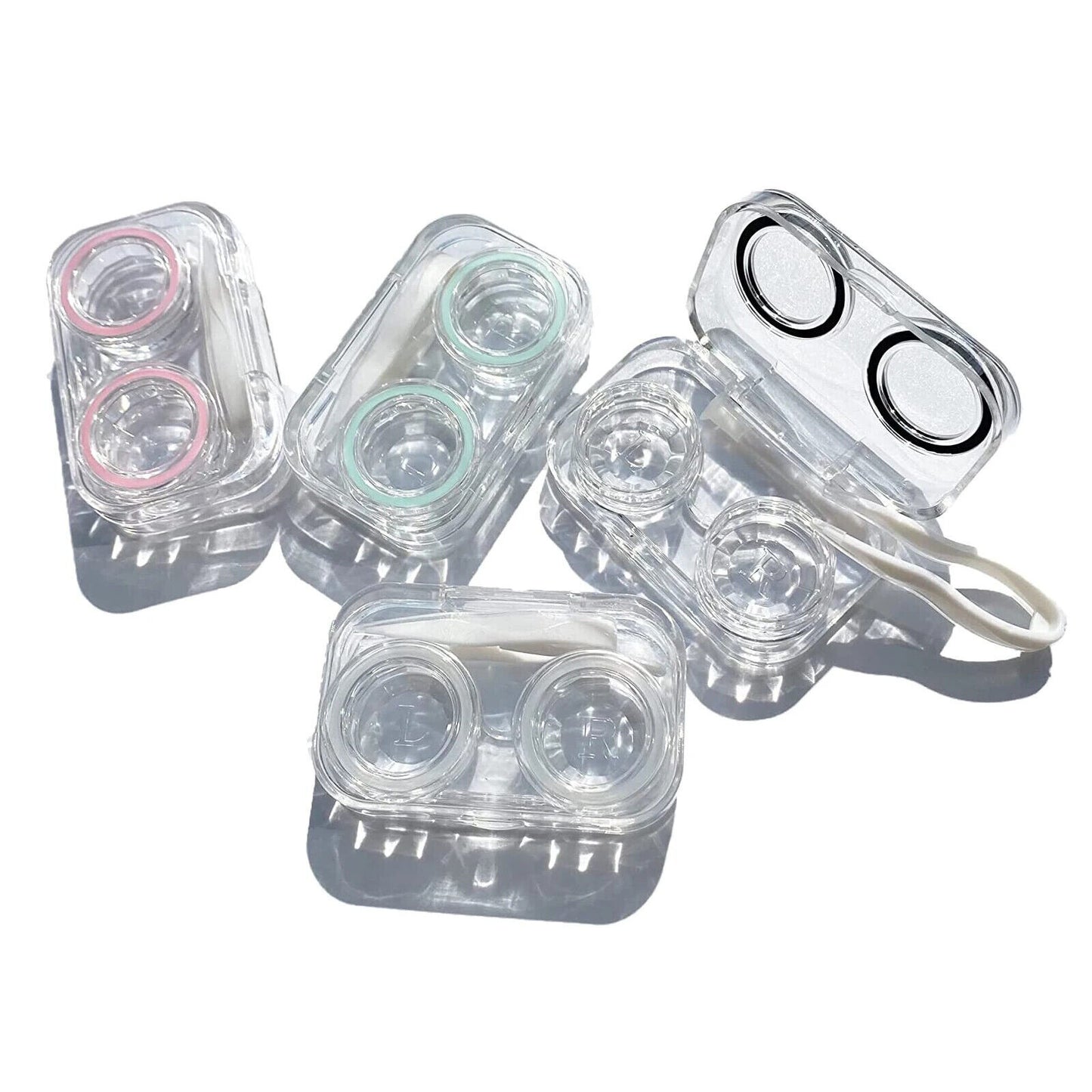 Contact Lens Cases Plastic Colorful Container Holder Portable Soak Storage Boxes