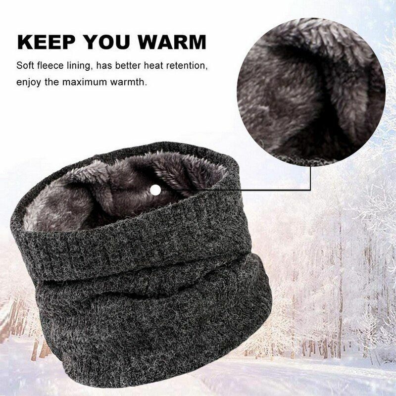 Winter Hiking Scarf Bandana Mask Cashmere Knitted Neck Warmer Face Fleece Shawl