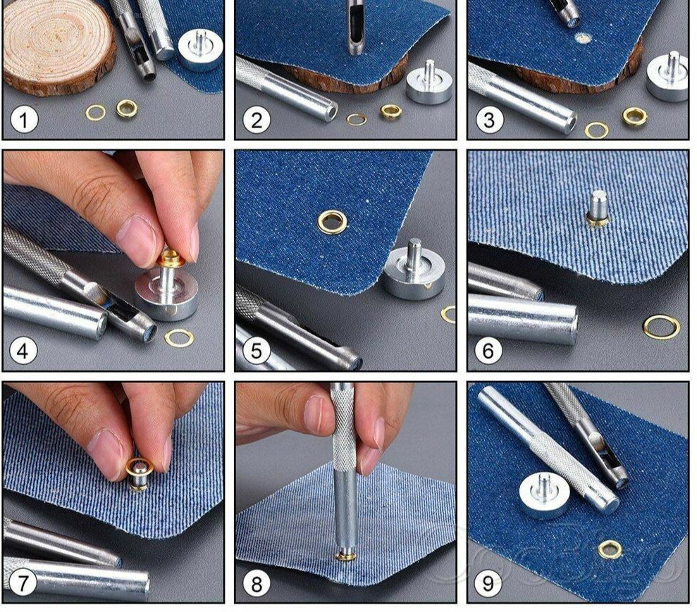 100Set Antique Brass Eyelets Grommets Camping Tent Awnings Canvas Canopy Outdoor