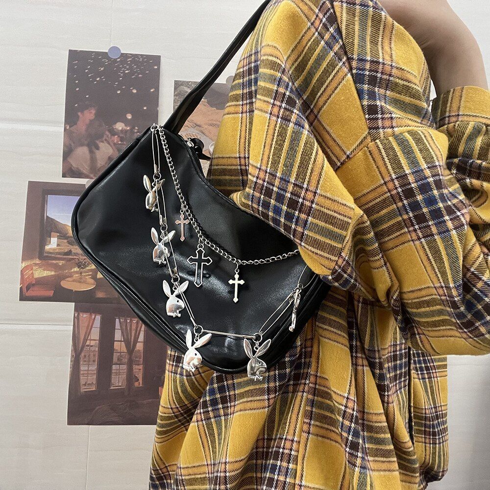 Bag Fashion Chains Accessories Punk Aesthetic Handbag 23*14*8 CM Shoulder Purse