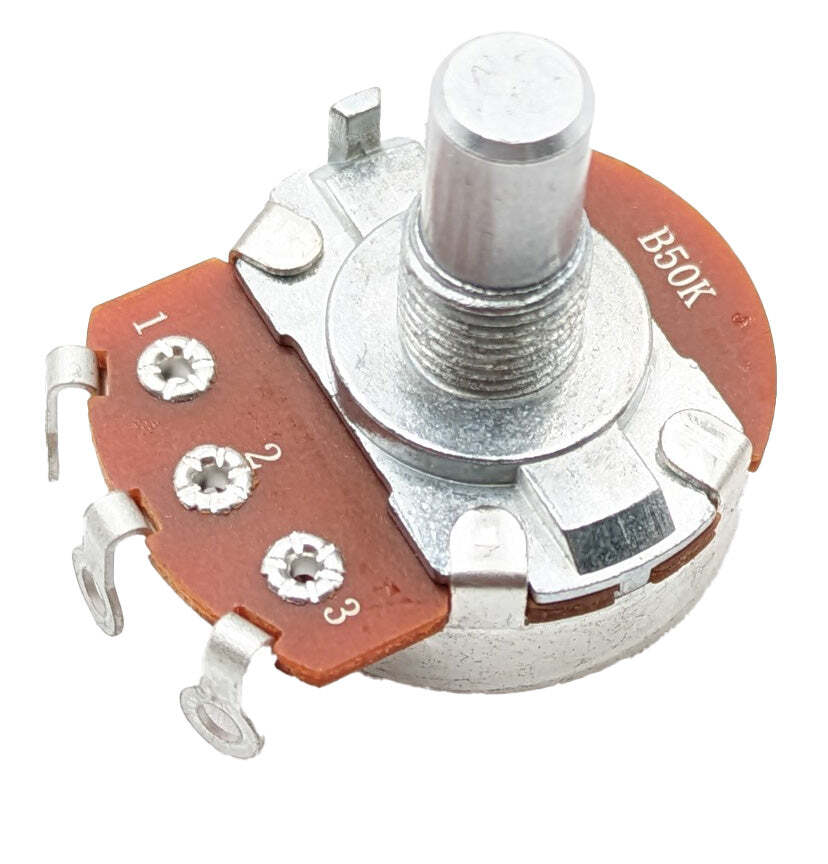 8 Pack 50K Ohms Potentiometer, 1/2W, Panel Mount, Single Turn, Round Shaft
