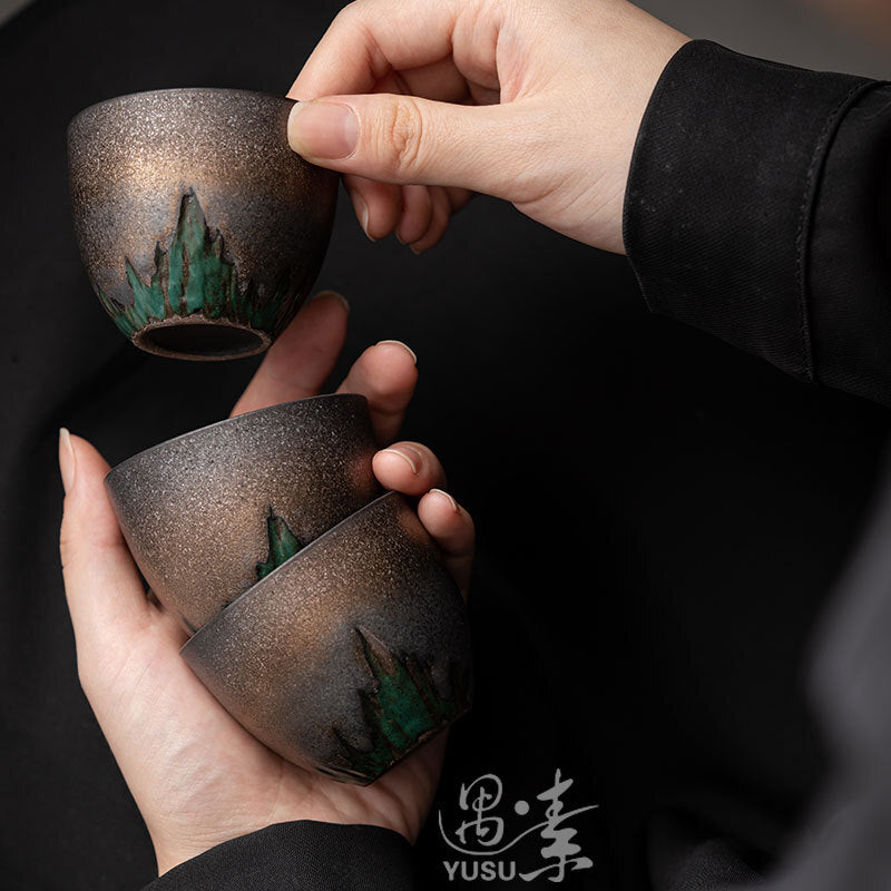 Vintage Ceramic Tea Cup Tea Drinking Kung Fu Tea Set Pu'er Tea Cup