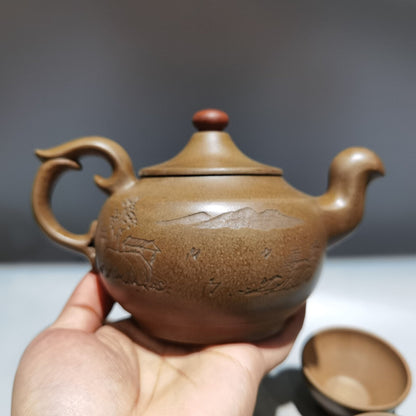 Chinese Yixing Zisha Clay Handmade Exquisite Teapot （凤鸣九天套壶 底款：周桂珍)