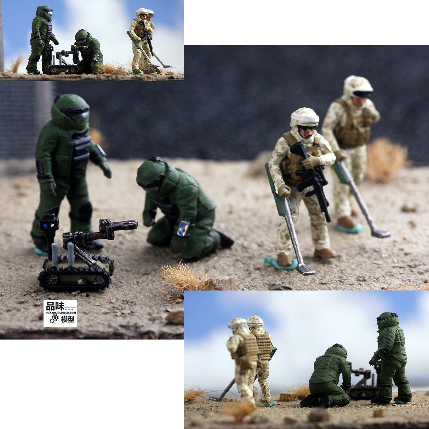 Homemade 1/72 U.S. Demining and Bomb Disposal Team Finished Colored Model-