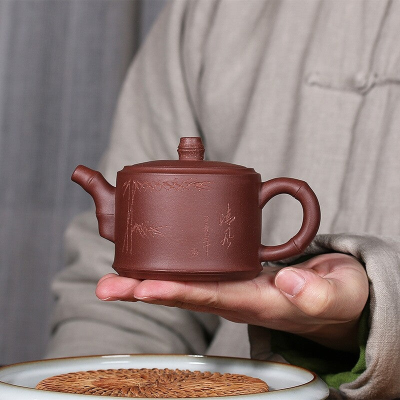 Marked Tea Pot 13 Infuser Hole Handmade Master Pot Real Yixing Zisha Purple Clay