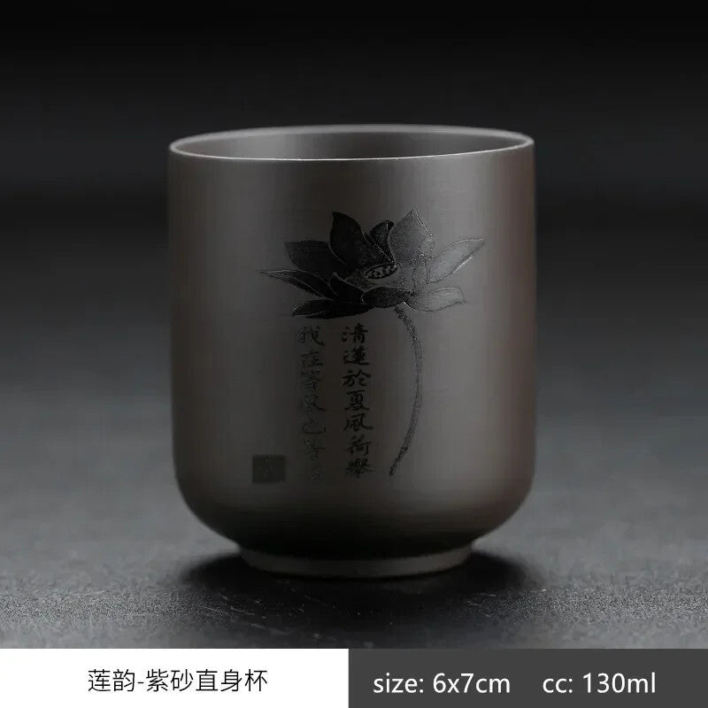 Chinese Yixing Purple Clay Teacup Oolong Tea Handmade Boutique Single Cup