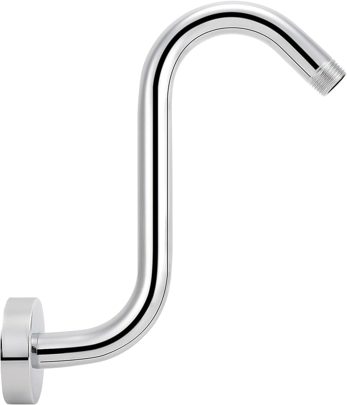S Shaped Shower Head Riser Arm, Shower Extender Arm with Flange, Standard 1/2" C