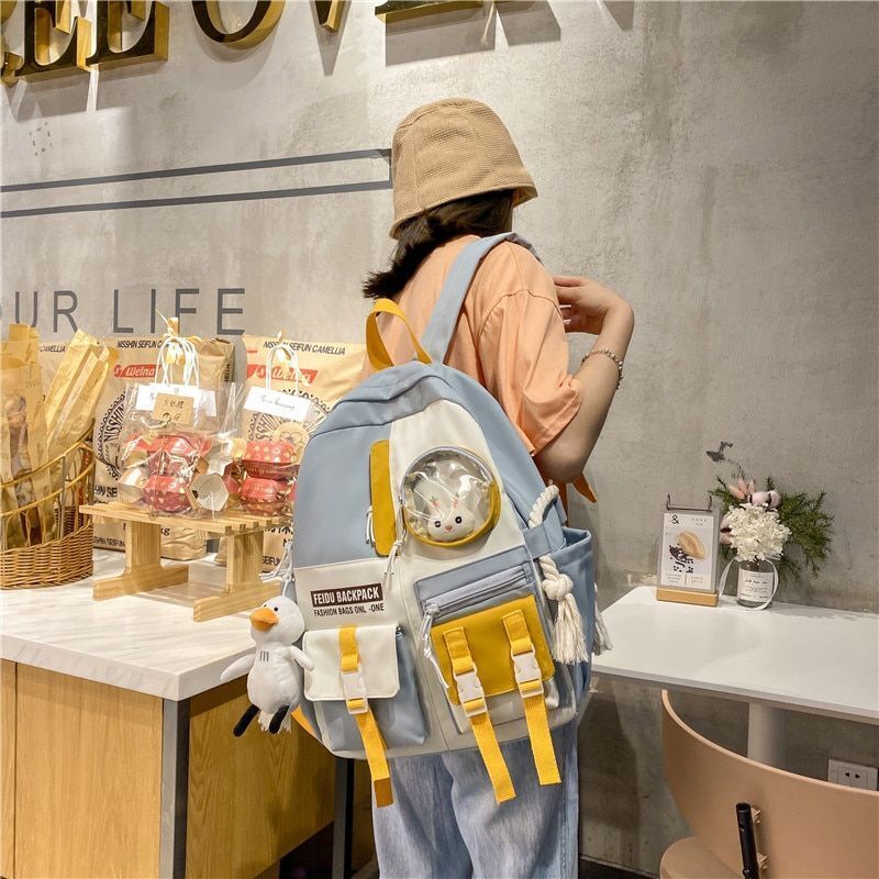 Nylon Bag College Student Backpack Waterproof Fashion School Backpack 30*13*40CM