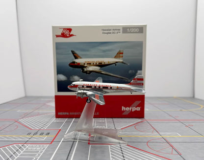1:200 Herpa HAWAIIAN AIRLINES Douglas DC-3 Aircraft Plane Diecast Airplane Model