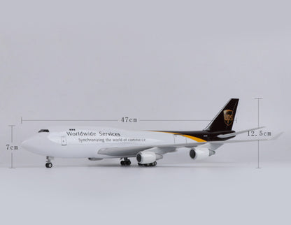 1:150 47CM UPS BOEING 747-400 Aeroplane Landing Gear Resin Aircraft Plane Model