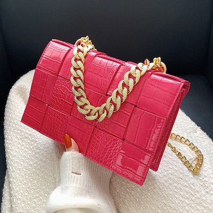 12 Colors Handbag Purse Alligator Pattern Shoulder Bag Women Chain Crossbody Bag