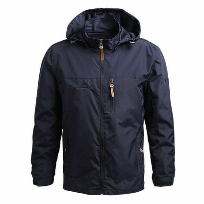 Hooded Raincoat Winter Waterproof Tactical Jacket Hiking Windbreaker Camping 5XL
