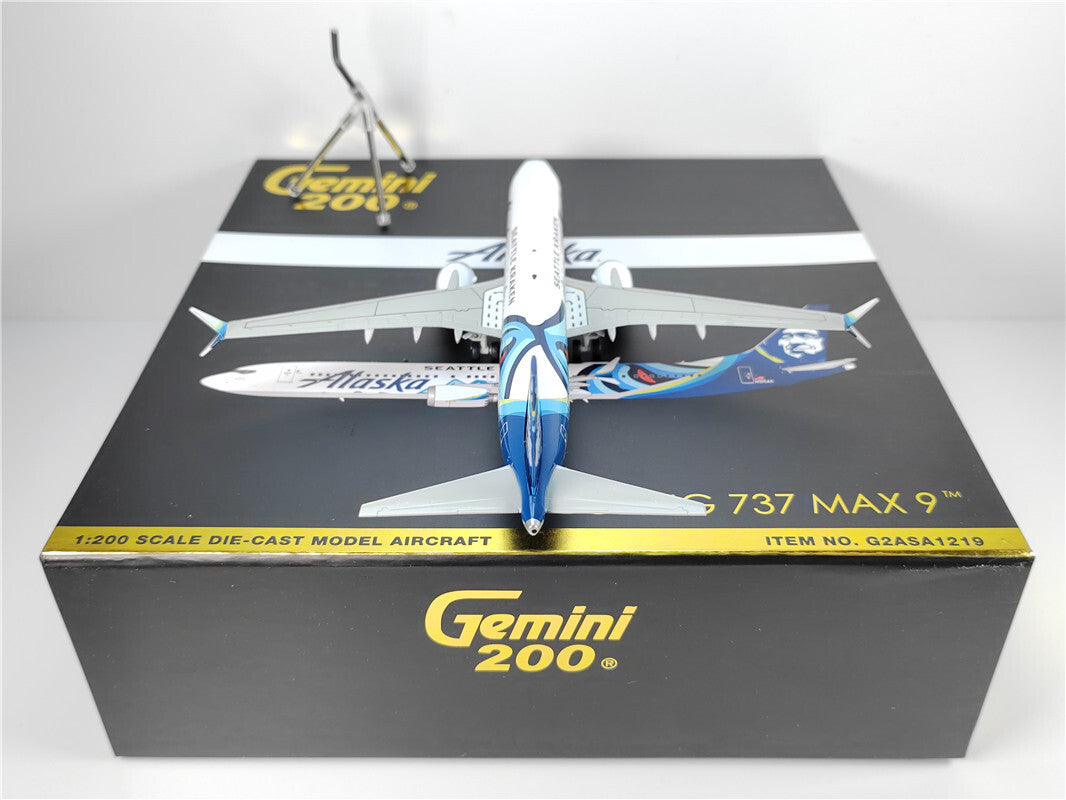 1:200 Geminijets Alaska BOEING737MAX9 Passenger Airplane Diecast Aircraft Model