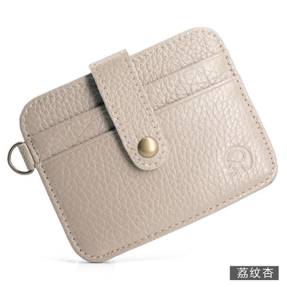 Genuine Leather Thin Wallet Credit Card Holder Key Holder Bag Cash Purse Cotton