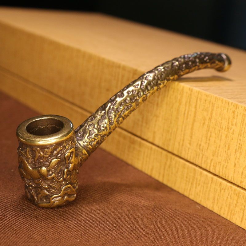 Antique Brass Pipe Horse Success Design Vintage Tobacco Pipe 110mm