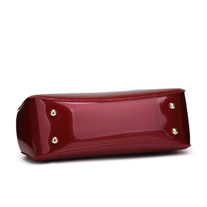 28*22*10.5 Cm Patent Leather Handbag Shoulder Bag Luxury Hollow Purse Blue Red