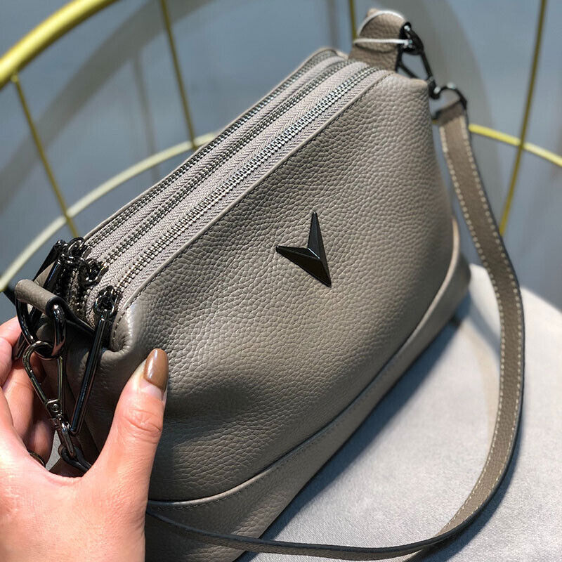 Women Genuine Leather Bag Female Natural Cowhide Shoulder Cross-body Bag