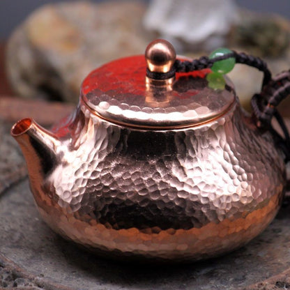 200ml Handmade Pure Copper Teapot Hammered Chinese Gongfu Tea Pot 262g