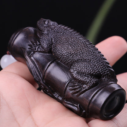 Ebony Wood Hand Carved Statue Sculpture Figure Animal Art Pendant Decor