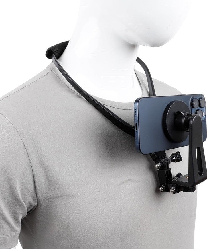 Strong Magnetic Neck Mount Holder Silicone For iPhone SAMSUNG POV Cell Phone
