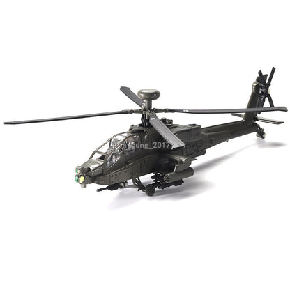 Boeing AH-64 Apache Helicopter Model Diecast Airplane Toys with Light Sound