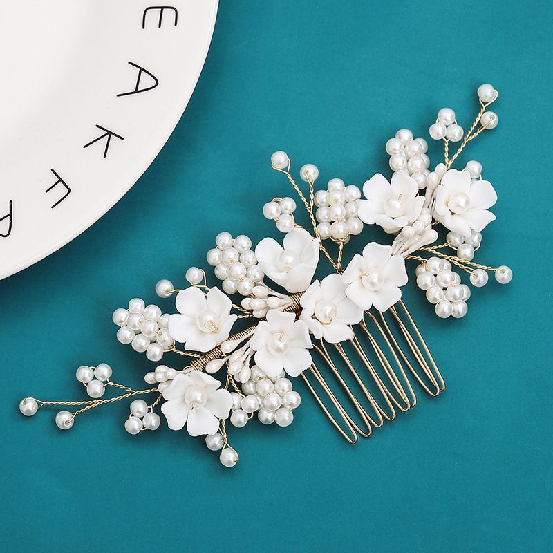 Women Hair Combs Korean Fashion Pearl Handmade Hairpins Clip DIY Styling Jewelry
