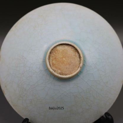 Chinese Song Hutian Kiln Crackle Porcelain Celadon Glaze Bowl 6.9 inch