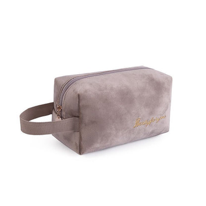 Cosmetic Bag Soft Velvet Make Up Storage Toiletry Package Travel Organizer Pouch